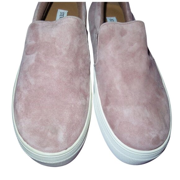 Steve Madden Gills Mauve Pink Suede Leather Slip On Sneakers size 10 - Picture 2 of 7